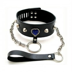 Designo Blue Jewelled Collar with Chain & Lock