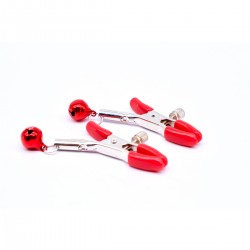 Red Nipple Clamps with Ding-a-Ling